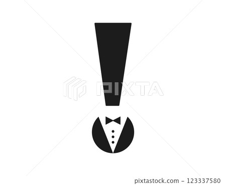 Exclamation mark with bow tie symbol for formal events 123337580