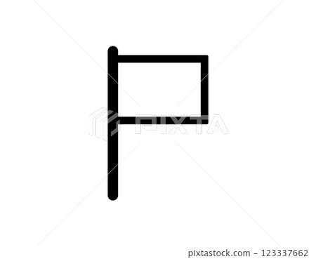 Black flag icon on white background Black flag icon on white background 123337662