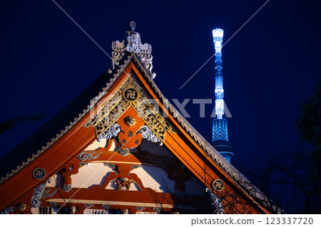 Night view of Asakusa, Tokyo 123337720