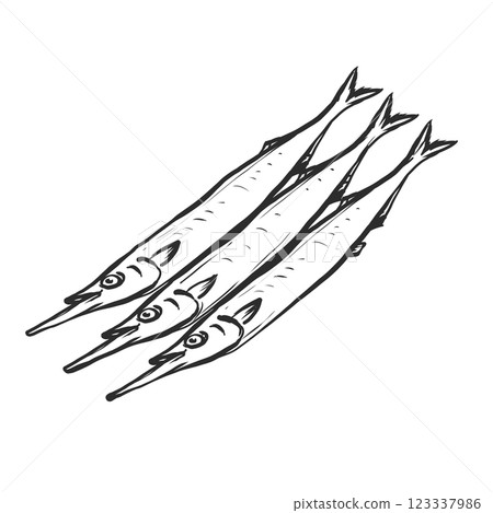 手工筆風格的半喙插圖 手工筆風格的半喙插圖 123337986