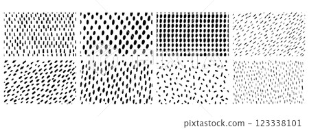 Set of simple small dash seamless patterns on white background Set of simple small dash seamless patterns on white background 123338101
