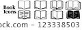 Opened book vector set icon literature symbol illustration. 123338503