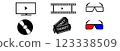 Cinema icons vector set illustration movie, video, film. 123338509
