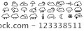 Weather icons vector set isolated on white background. 123338511