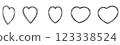 Hand drawn love symbol vector set. Heart doodle. 123338524
