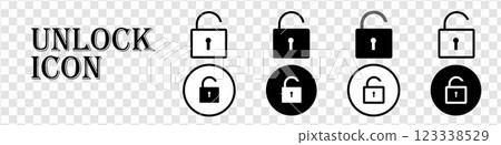Unlock icon vector set illustration. Unlock icon vector set illustration. 123338529