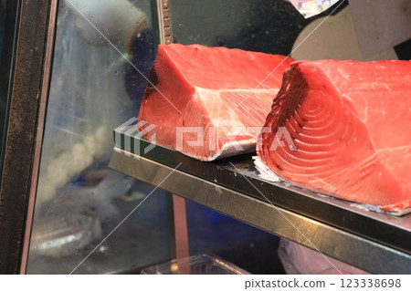 Top quality block of bluefin tuna - fatty tuna Top quality block of bluefin tuna - fatty tuna 123338698
