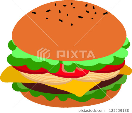 Hamburger stuffed with cheese 123339188