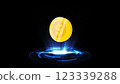 2D Coin Rotation Hologram Hud Background 123339288