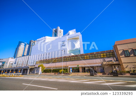 New view of Yokohama cityscape in Japan. View of Sakuragicho Station North ticket gate (West exit) and Yokohama Landmark Tower, etc. = February 26th 123339293