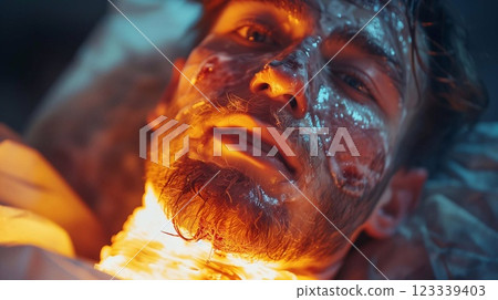 Demonstrating crucial steps for treating burn injuries effectively and safely Demonstrating crucial steps for treating burn injuries effectively and safely 123339403