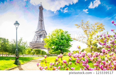 eiffel tour and Paris cityscape 123339517