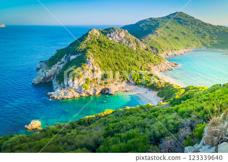 Timoni beach on Korfu, Greece 123339640