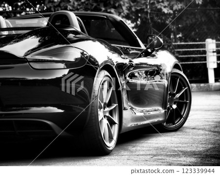 Glossy black open car 123339944