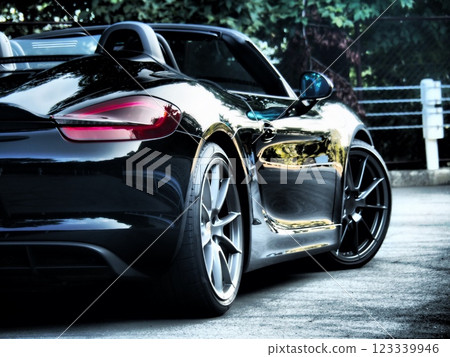 Glossy black open car 123339946