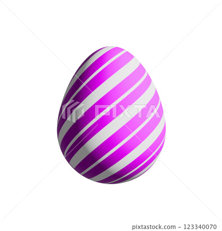 Easter Egg Isolate. Cute of cartoon ornamental Happy Easter eggs isolated on white background. Clip art set of spring holiday treat. Eggs with zig zag lines, dots, striped, with flowers, polka dot. 123340070