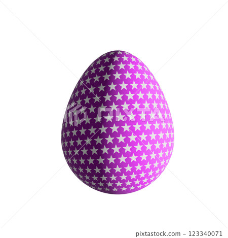 Easter Egg Isolate. Cute of cartoon ornamental Happy Easter eggs isolated on white background. Clip art set of spring holiday treat. Eggs with zig zag lines, dots, striped, with flowers, polka dot. 123340071