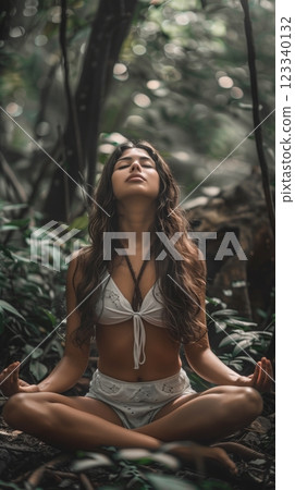 Surrounded by fragrant bouquets, a skilled flower vendor creates an artistic arrangement at her lively market stall filled with nature colorful beauty 123340132