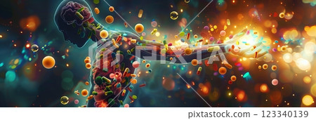 Surrounded by fragrant bouquets, a skilled flower vendor creates an artistic arrangement at her lively market stall filled with nature colorful beauty Surrounded by fragrant bouquets, a skilled flower vendor creates an artistic arrangement at her lively market stall filled with nature colorful beauty 123340139