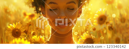 Surrounded by fragrant bouquets, a skilled flower vendor creates an artistic arrangement at her lively market stall filled with nature colorful beauty Surrounded by fragrant bouquets, a skilled flower vendor creates an artistic arrangement at her lively market stall filled with nature colorful beauty 123340142