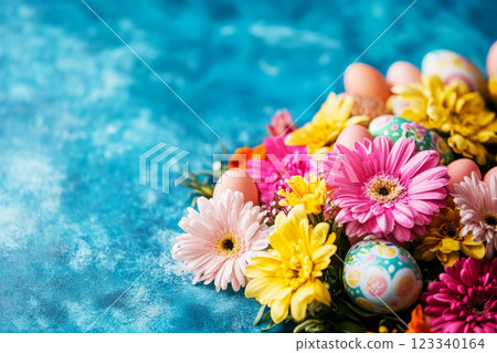 Surrounded by fragrant bouquets, a skilled flower vendor creates an artistic arrangement at her lively market stall filled with nature colorful beauty 123340164