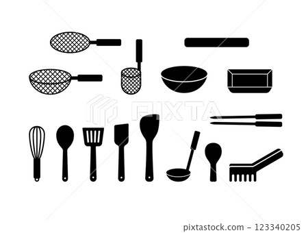 Simple cookware icon set 123340205