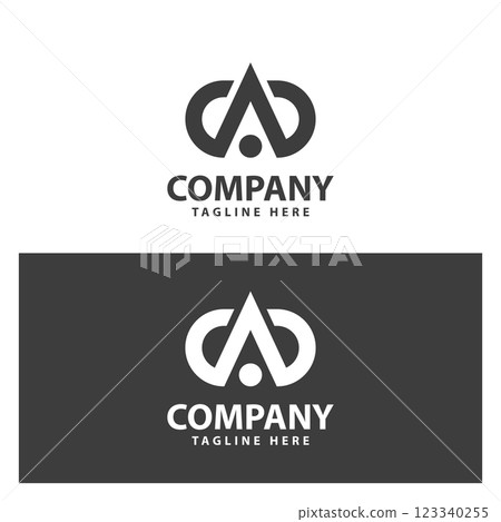 Simple initial letter AO logo design vector image 123340255