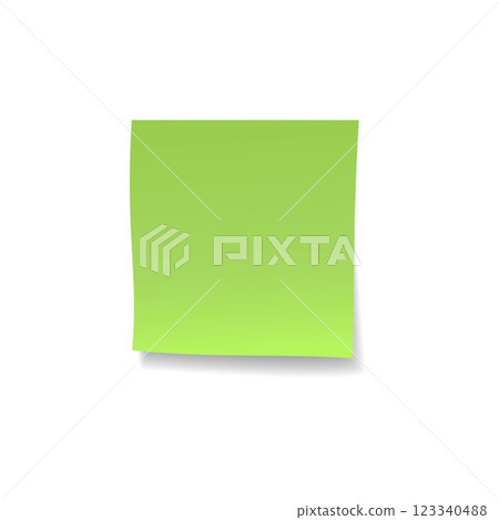 Blank green rectangular sticky note paper sticker with shadow. Blank green rectangular sticky note paper sticker with shadow. 123340488