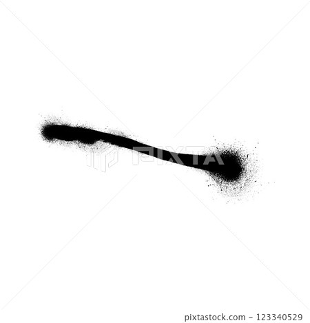 Vector illustration of graffiti, black line stroke with paint splatter. 123340529