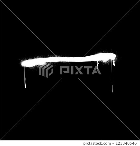 White spray paint stripe with ink splatters and dripping vector illustration, graffiti spraying brushstroke line stain White spray paint stripe with ink splatters and dripping vector illustration, graffiti spraying brushstroke line stain 123340540
