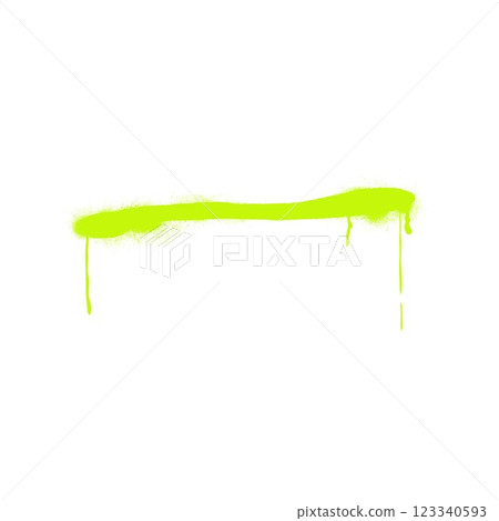 Graffiti art. Vector illustration of line in bright neon green color with splashes and drips. 123340593