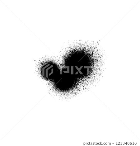 Black spray paint drips spot, vector round shapes with ink splatters, graffiti spray textured stain, ink brush blot Black spray paint drips spot, vector round shapes with ink splatters, graffiti spray textured stain, ink brush blot 123340610