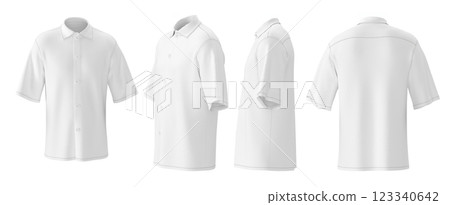 Mens White Classic Shirt Mockup Front Back 34 Side Views Mens White Classic Shirt Mockup Front Back 34 Side Views 123340642