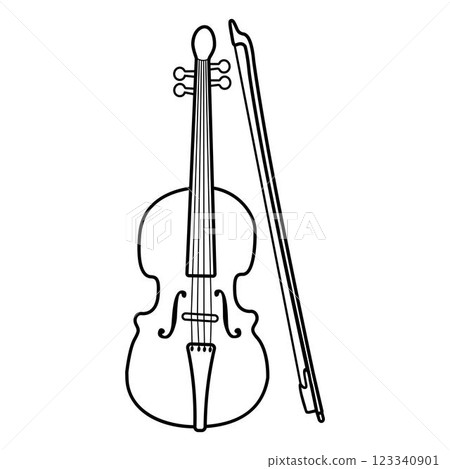 violin, string instrument, fiddle black outline musical instrument 123340901