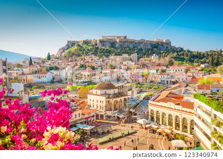 Skyline of Athenth with Acropolis hill 123340974