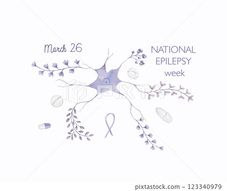 Purple day. Epilepsy awareness day Awareness Purple ribbon Purple day. Epilepsy awareness day Awareness Purple ribbon 123340979