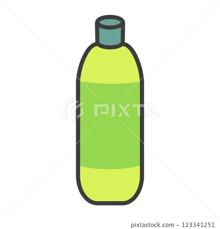 Illustration of a plastic bottle filled with tea 123341251