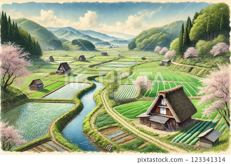 Japanese Satoyama Landscape and Primitive Landscape Japanese Satoyama Landscape and Primitive Landscape 123341314