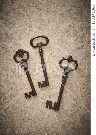 Three types of antique keys 123341368