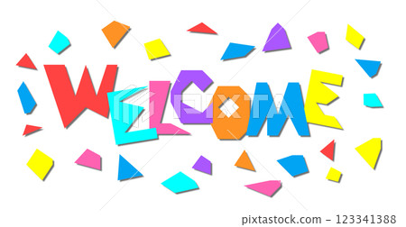 用摺紙製作的歡迎字母插圖 用摺紙製作的歡迎字母插圖 123341388
