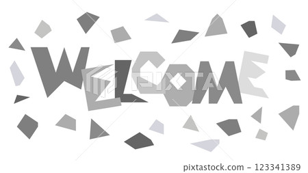 Welcome lettering illustration made with origami 123341389