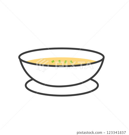 A simple illustration of cream of corn soup in a bowl 123341837
