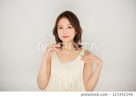 Cute woman with beauty makeup Cute woman with beauty makeup 123342248
