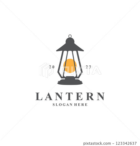 Lantern Lamp Design Vector Template 123342637