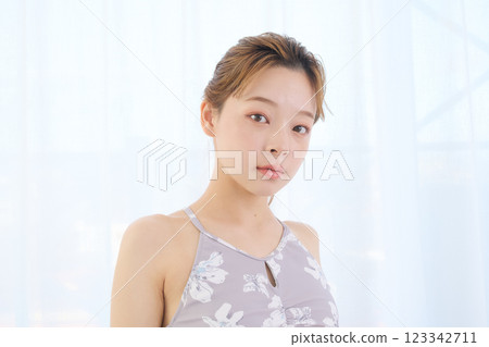 Woman doing yoga and pilates Woman doing yoga and pilates 123342711