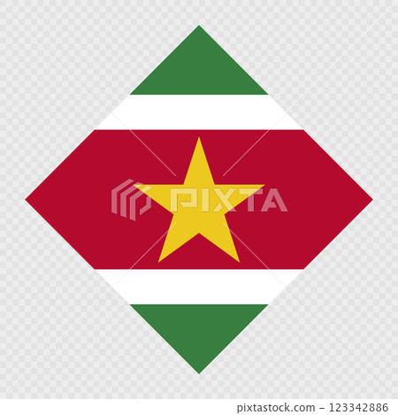 Suriname rhombus flag. Vector illustration. Suriname rhombus flag. Vector illustration. 123342886