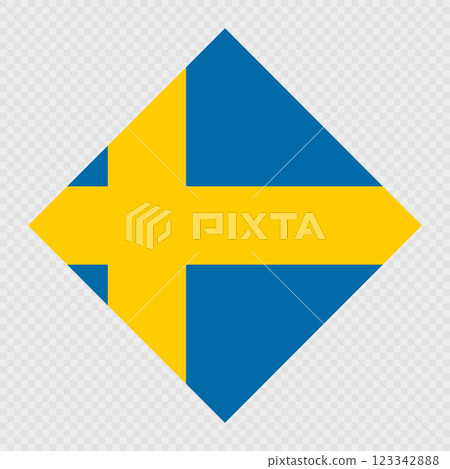 Sweden rhombus flag. Vector illustration. Sweden rhombus flag. Vector illustration. 123342888