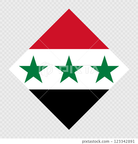Syria rhombus flag. Vector illustration. Syria rhombus flag. Vector illustration. 123342891