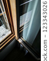 Art of an open window and reflected light 123343026
