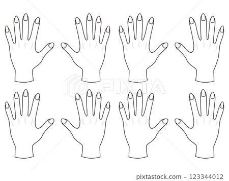Illustration material of nails on both hands for practicing nail art 4 Illustration material of nails on both hands for practicing nail art 4 123344012
